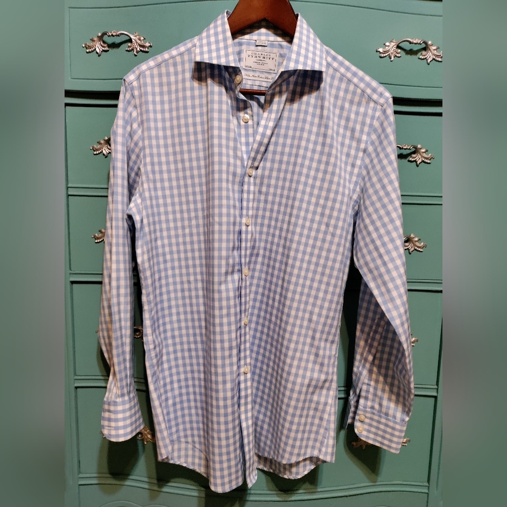 Charles Tyrwhitt gingham long sleeve button down shirt